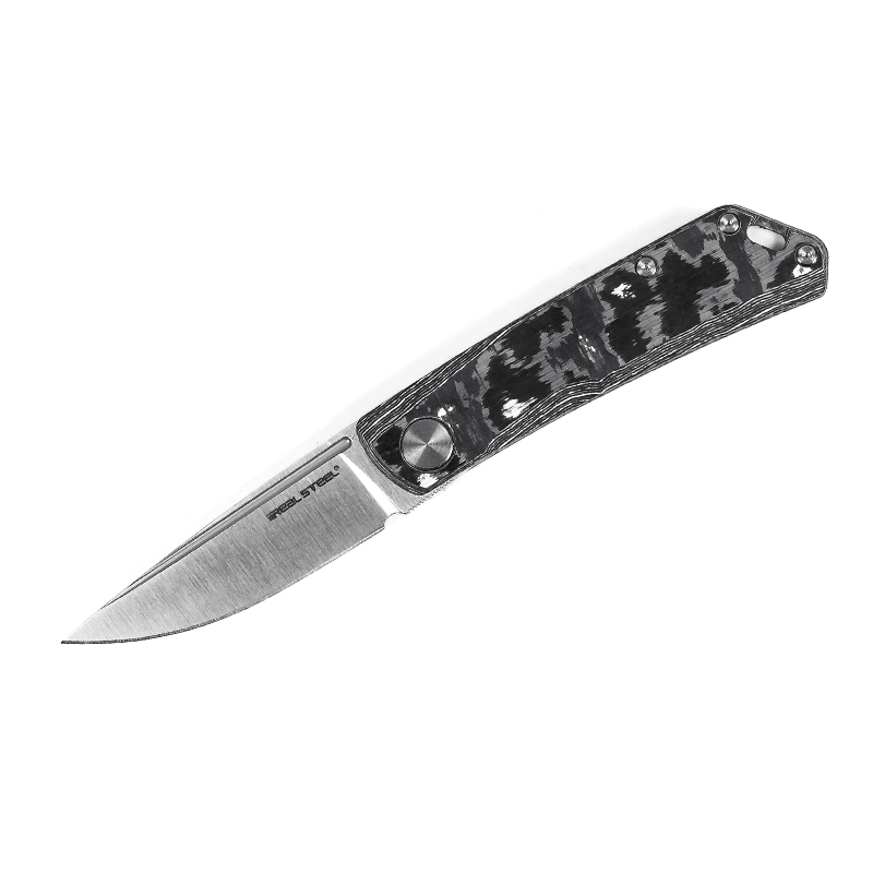 Real Steel Luna FatCarbon Slip Joint Folding Pocket Knife-2.76" D2 Blade and FatCarbon Handle, Designed by Jakub Wieczorkiewicz knife Real Steel spo-default, spo-disabled, spo-notify-me-disabled Real Steel www.realsteelknives.com